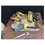Wooden Tape Measure Lot with Tools
