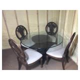 Glass Top Dining Table with 4 Chairs