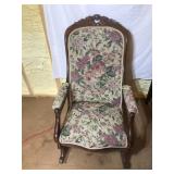 Roseback Walnut Rocker Chair