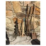 Yard Tools Lot With Posthole Digger
