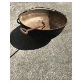 Large Cast Iron Cauldron with Hook