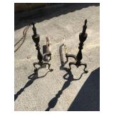 Brass and Cast-Iron Andirons