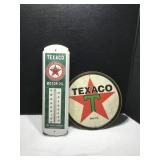 Texaco Thermometer and Sign Set
