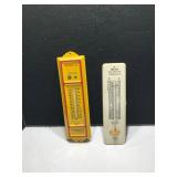 Two Small Advertising Thermometers