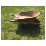 Vintage Wooden Handle Wheelbarrow