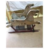 Vintage Wooden Platform Rocking Horse