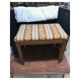 Cloth Cover Oak Piano Bench