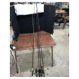 4 Fishing Poles and Reels