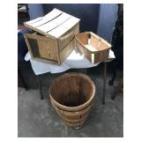 Wooden Baskets and Crate Set