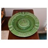 Vtg Cearmic Green Glaze German Ashtray