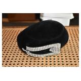 Jami Versailles Black Felt Hat w/ Rhinestones