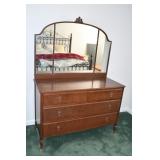 Ant Art Nouveau Wooden Dresser & Mirror