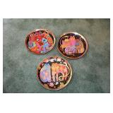 Set of 3 Franklin Mint Feline Decorative Plates