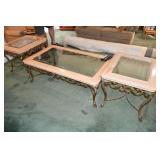 Horse Hooves Wood, Metal & Glass Top Table Set