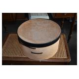 Black Straw Hat w/ Black Faux Feather