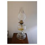 Vtg Glass Hurricane Oil Lamp