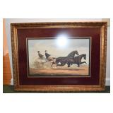 Framed Lithograph Harness Racing