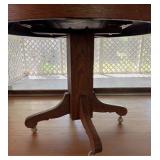 Round Wooden Table with Casters