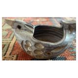 Pottery Bird Form Vessel