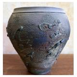 Signed Handcrafted Pottery Vase w/Glaze