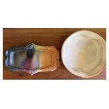 Signed Handcrafted Ceramic Bowl and Plate