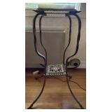 Marble Top Wrought Iron Plant Stand