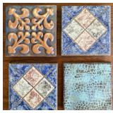 Four Decorative Ceramic Tiles