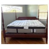 Four-Poster Wooden Bed Frame