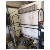 Metal Tire Rack with Sign