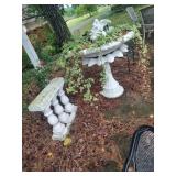 Large Bird Bath and Decorative Column
