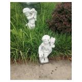 2 Concrete Garden Cherubs