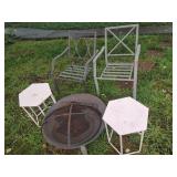 Firepit, 2 Chairs, 2 Tables
