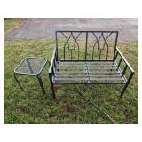 Metal Bench and Side Table
