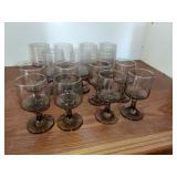 15 pcs Smoky Glass Stemware