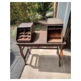 Antique Writing Desk with Storage Compartments