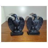 2 Cast Iron Eagle Bookends