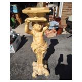 Italian Style Plaster Cherub Plant Stand