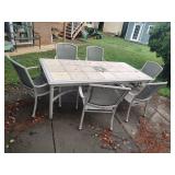 Outdoor Tile Table with 6 Chairs - Read Details