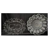 Pressed Glass Deviled Egg Platters