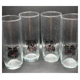 4 Hand-Painted Schnauzer Glasses