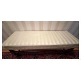 Upholstered Bench with Wooden Base