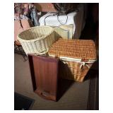 Wicker Baskets and Wooden Tray