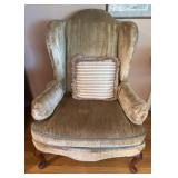 Wingback Chair with Velvet Upholstery