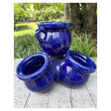 Blue Ceramic Strawberry Jar