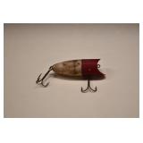Vtg Paw Paw Red Head Wood River Runt Lure