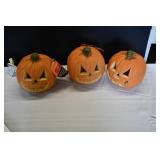 Set of 3 9" Light Up Pumpkins