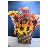 Large Fall Autumn Floral Basket