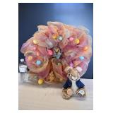 Hand Made Spring Wreath w/ Peter Rabbit Plush