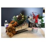 Winter Floral Arrangements in a Sled