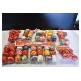 NOS Vtg Small Satin Christmas Ball Ornaments